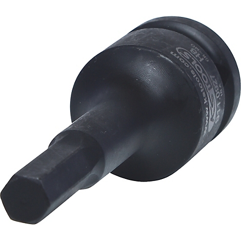 Schwarzer Sechskant-Bitaufsatz. Der Aufsatz zeigt den Schriftzug "KS TOOLS"